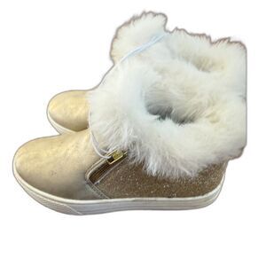 Children's Place  Girls Metallic Fur Top Trim Sneaker Boots Metallic New Size 1